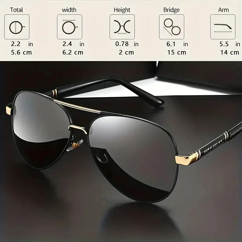 1/2PCS Retro Polarized Sunglas - Metal Photo Panel 评论和价格